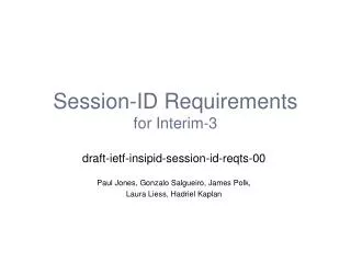 Session-ID Requirements for Interim-3
