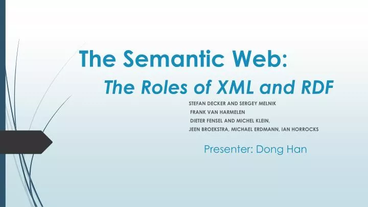 the semantic web the roles of xml and rdf