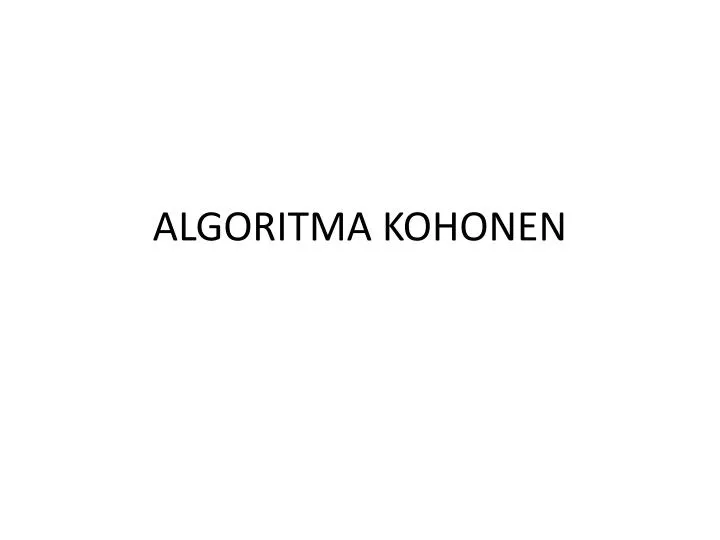 algoritma kohonen