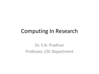 Computing In Research