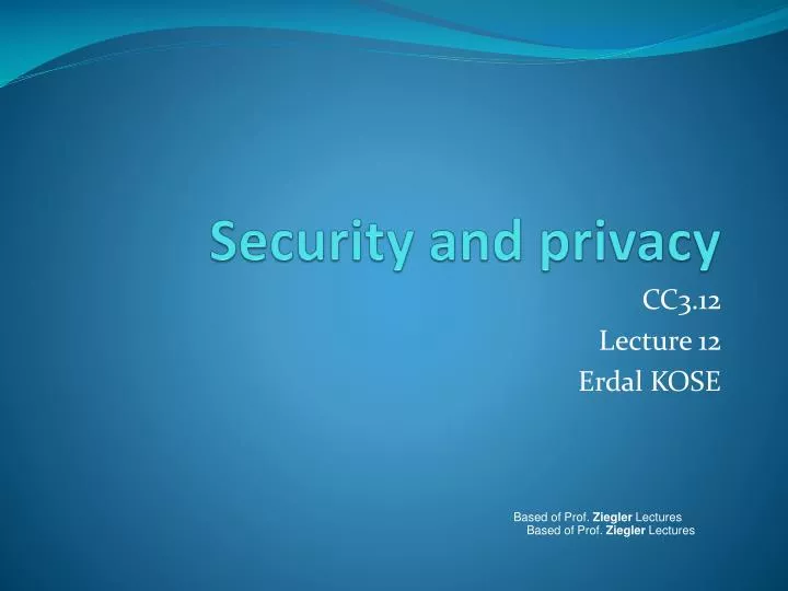 security and privacy