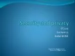 Security and privacy - slide 1
