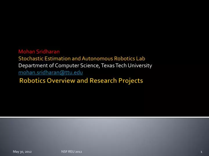 robotics overview and research projects