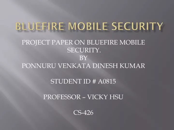 bluefire mobile security