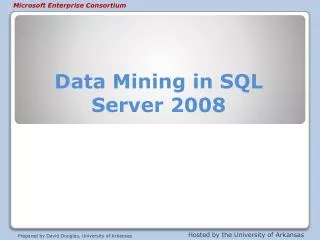 Data Mining in SQL Server 2008