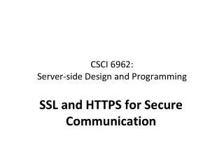 CSCI 6962: Server-side Design and Programming