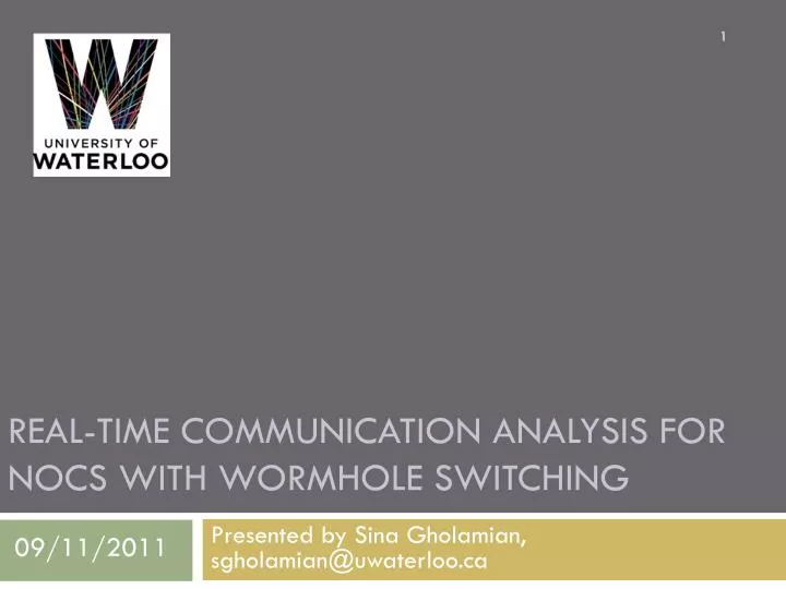 real time communication analysis for nocs with wormhole switching