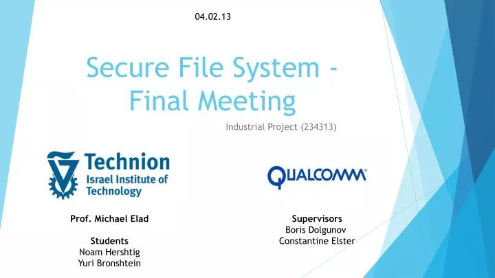 secure file system final meeting