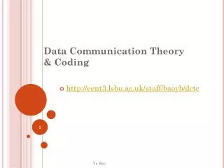 Data Communication Theory &amp; Coding