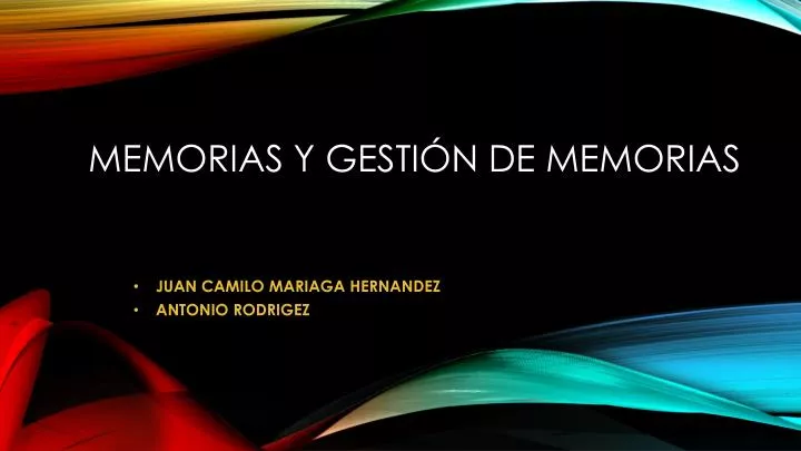 memorias y gesti n de memorias