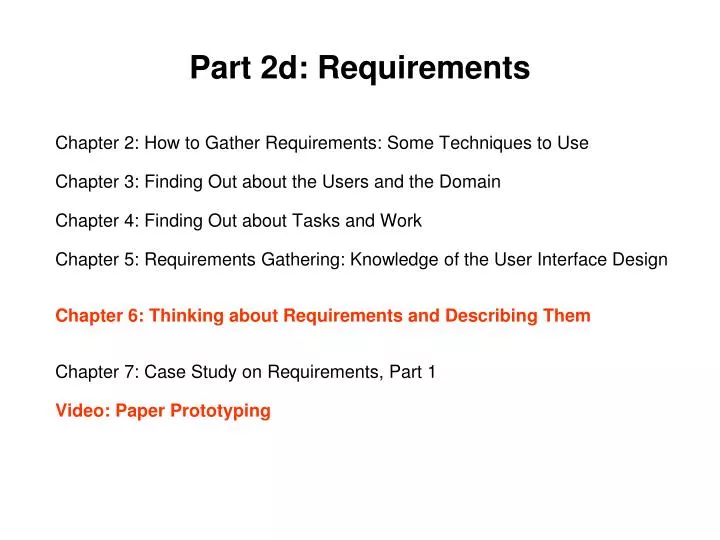 part 2d requirements