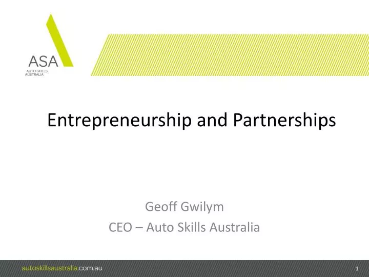 entrepreneurship and partnerships