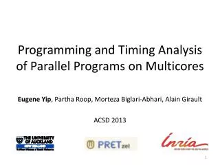 Programming and Timing Analysis of Parallel Programs on Multicores