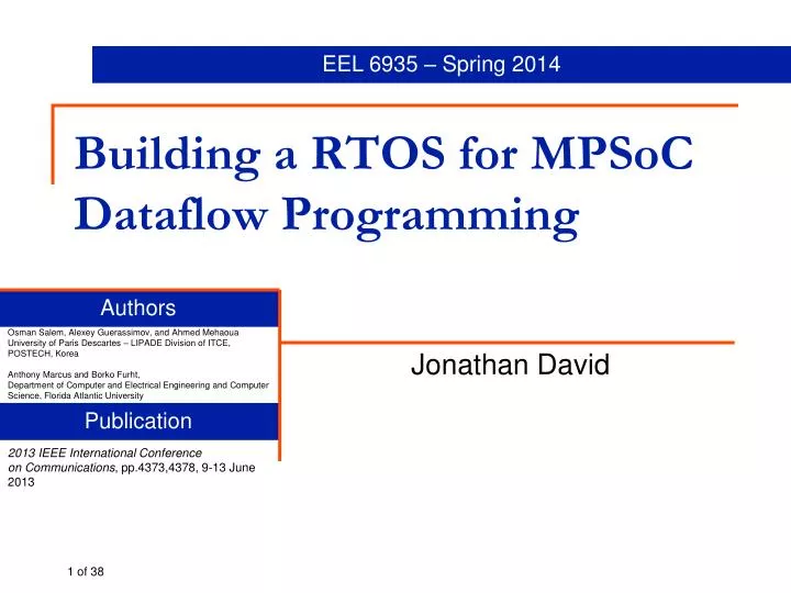 building a rtos for mpsoc dataflow programming