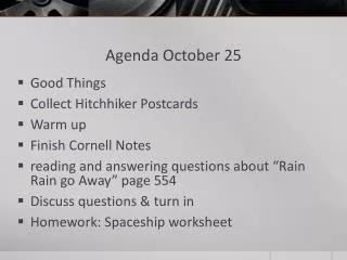 Agenda October 25