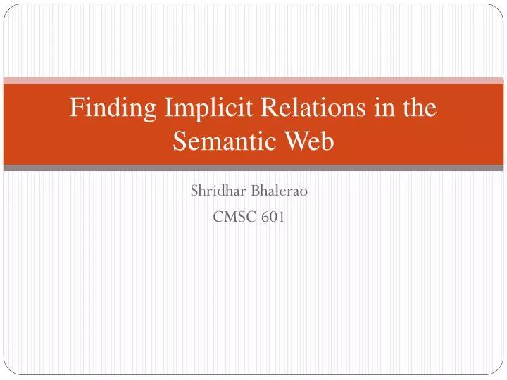 finding implicit relations in the semantic web