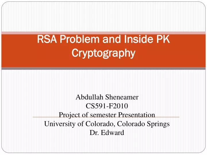 rsa problem and inside pk cryptography