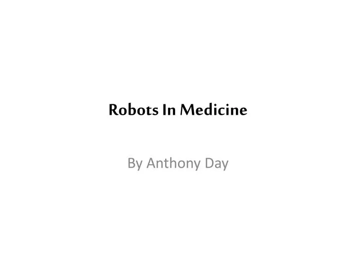 robots in medicine