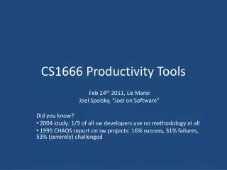 CS1666 Productivity Tools