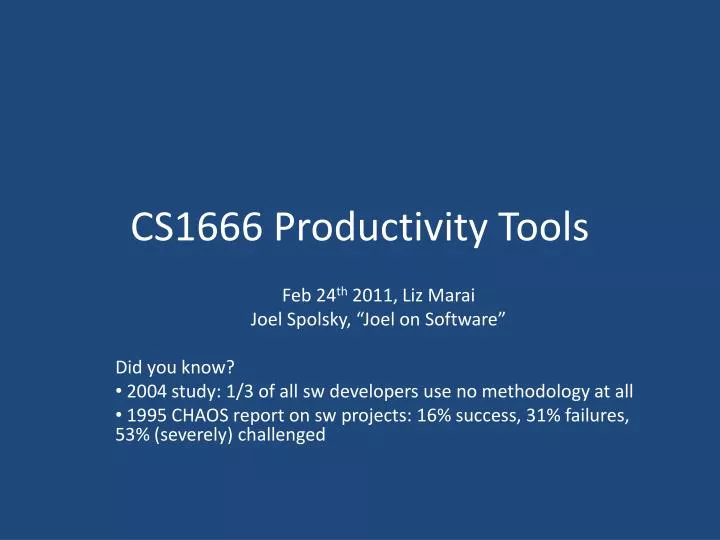 cs1666 productivity tools