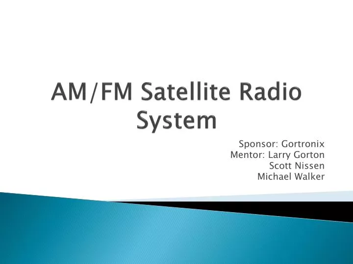 am fm satellite radio system