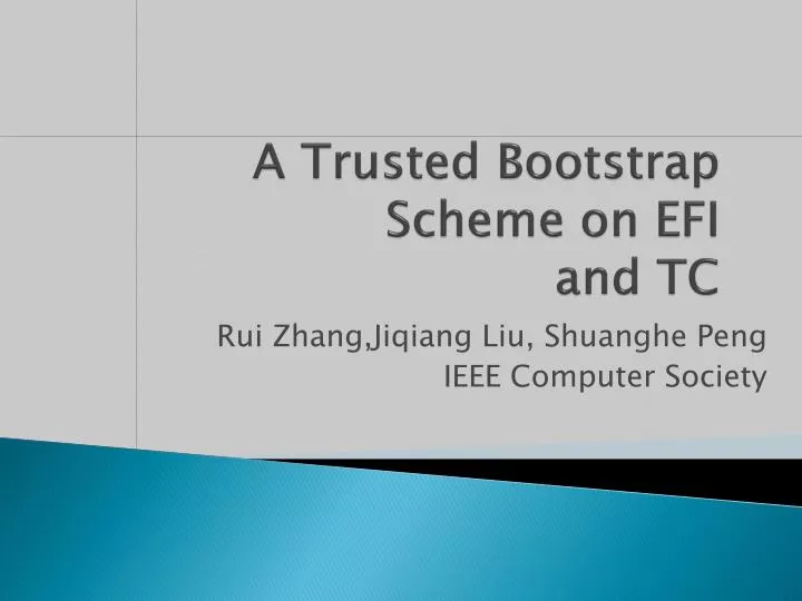 a trusted bootstrap scheme on efi and tc