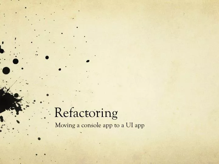 refactoring