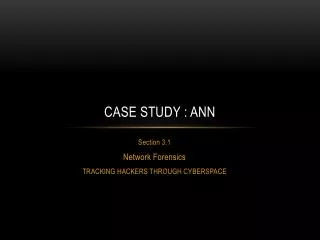 Case study : Ann