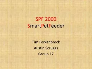 SPF 2000 S mart P et F eeder
