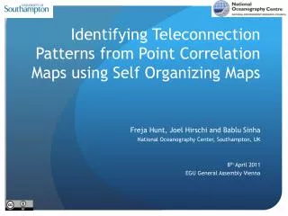 Identifying Teleconnection Patterns from Point Correlation Maps using Self Organizing Maps