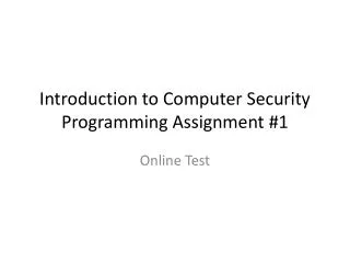 introduction to computer security programming assignment 1