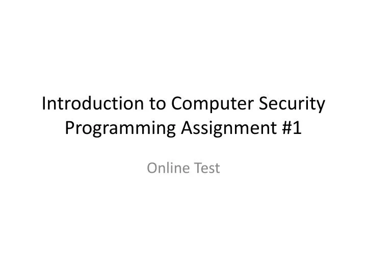 introduction to computer security programming assignment 1