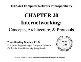 CHAPTE R 20 Internetworking: Concepts, Architecture, &amp; Protocols