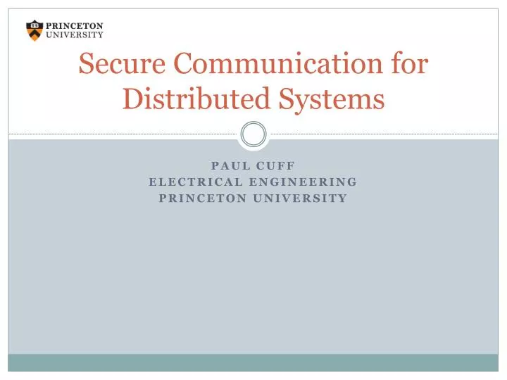 secure communication for distributed systems