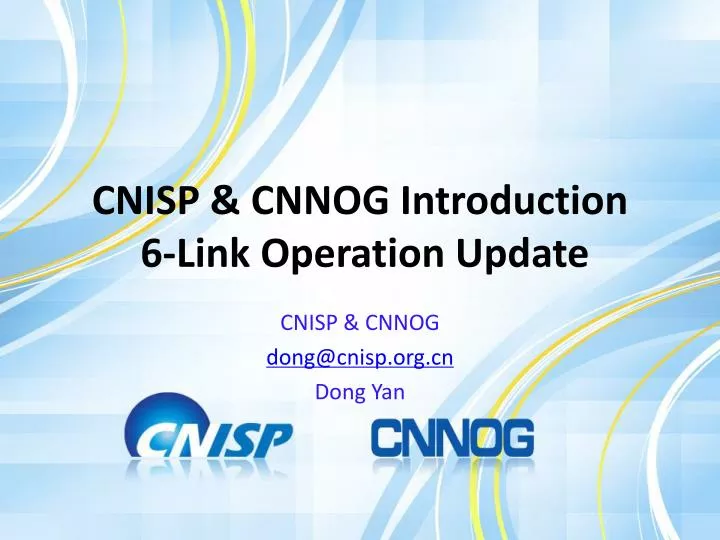 cnisp cnnog introduction 6 link operation update