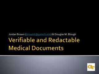 Verifiable and Redactable Medical Documents