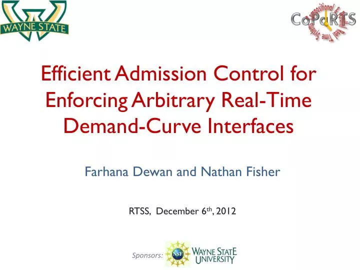 efficient admission control for enforcing arbitrary real time demand curve interfaces