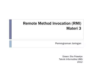 remote method invocation rmi materi 3