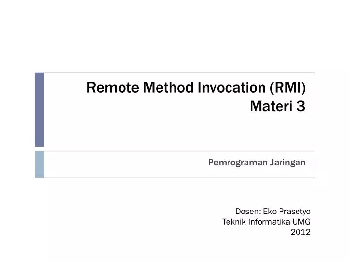 remote method invocation rmi materi 3