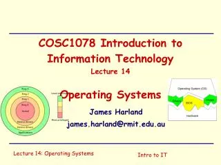 COSC1078 Introduction to Information Technology Lecture 14 Operating Systems