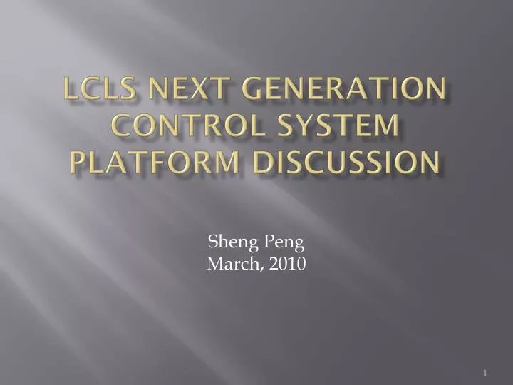 lcls next generation control system platform discussion