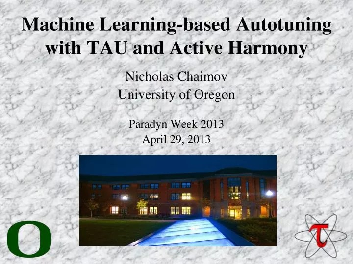 machine learning based autotuning with tau and active harmony