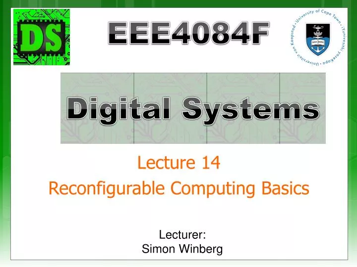 lecture 14 reconfigurable computing basics