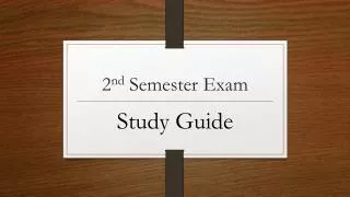 2 nd Semester Exam