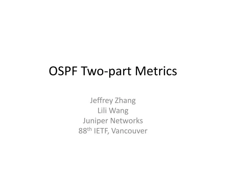 ospf two part metrics