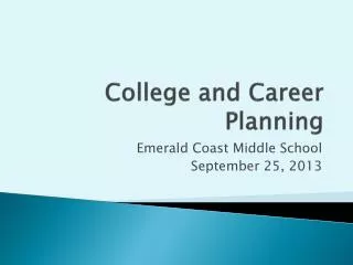 College and Career Planning