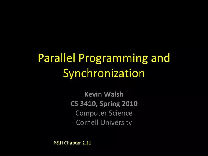 parallel programming and synchronization