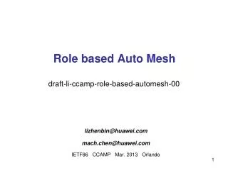Role based Auto Mesh
