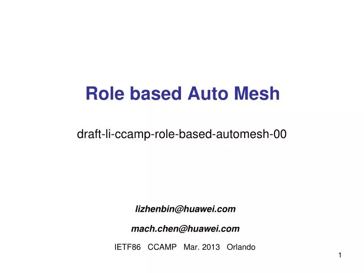 role based auto mesh