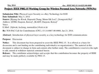 Project: IEEE P802.15 Working Group for Wireless Personal Area Networks (WPANs)